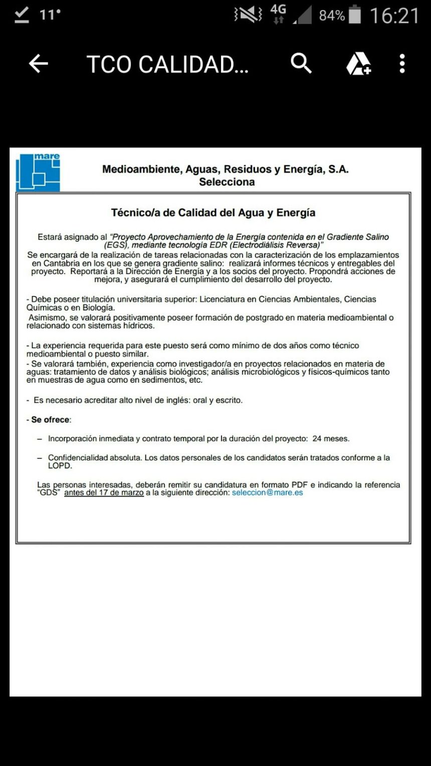 MARE TECNICO DE CALIDAD